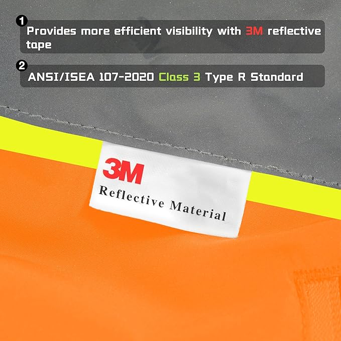 SKSAFETY Heated Safety Bomber Jacket, Class 3 Hi-Vis Waterproof Coat, 3M Reflective Tape, Work Construction Coats