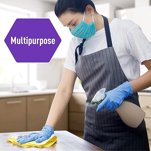 MED PRIDE Disposable Medical Vinyl Exam Gloves Single Use Nitrile-Vinyl Blend Exam Gloves, Large 100 - Powder Free, Latex Free & Rubber Free - Single Use Non-Sterile Protective Gloves