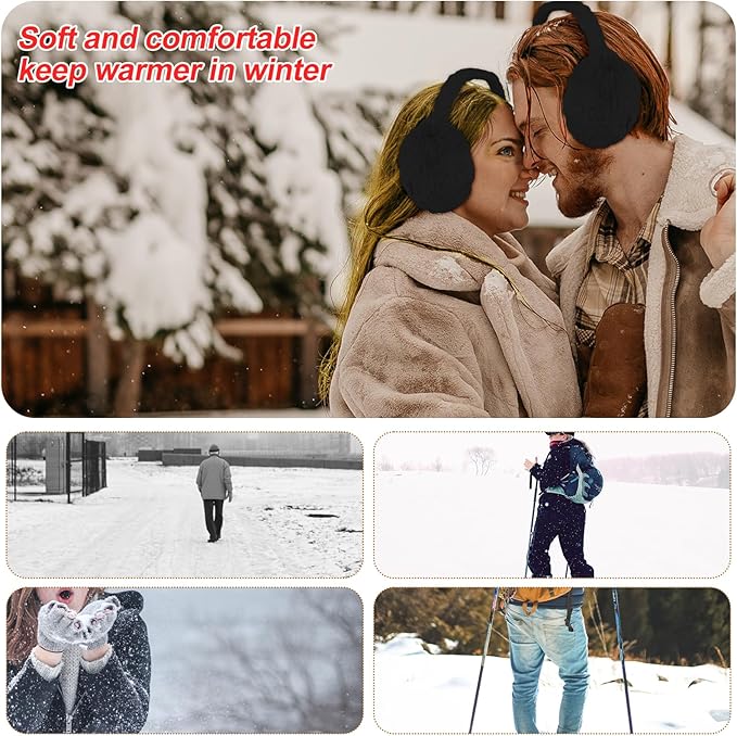 1 Pcs Headband Winter, Ear Muffs for Women & Men, Foldable Fluffy Earmuffs with Headband, Headband Winter