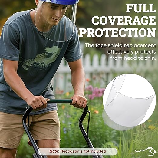 Replacement Face Shields – Clear Polycarbonate Visor, Face Shield Replacements for Safety Headgear with Face Shield (PACK of 5)