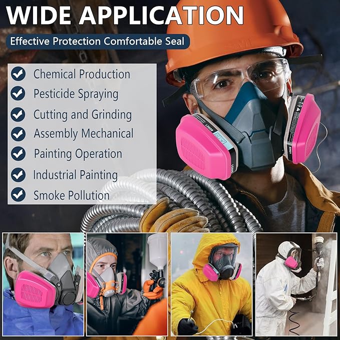 60921 Respirator Cartridge/Filter, Particulate Filter, Compatible with 6000, 7000, FF-400 Series Respirators, Effective Filtering Organic Vapors,Chemical and Dust (3 Pair)