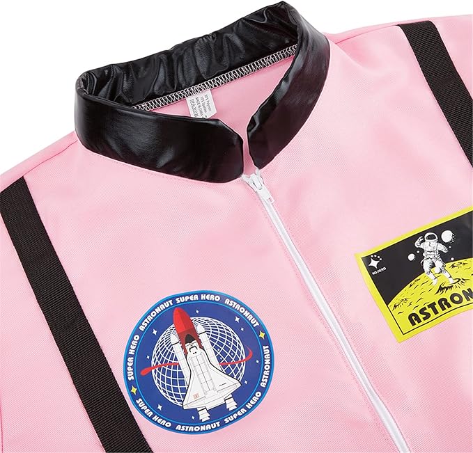 Women's Astronaut Spaceman Costume Adult Coverall Air Force Flight Jumpsuit Halloween Dress Up Party