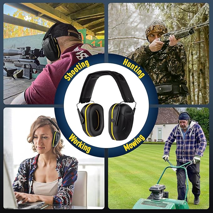 Shooting Ear Protection, Electronic Ear Protection For Gun Range Bluetooth 5.4 Ear Muffs with Gel Ear Pads, 29dB SNR