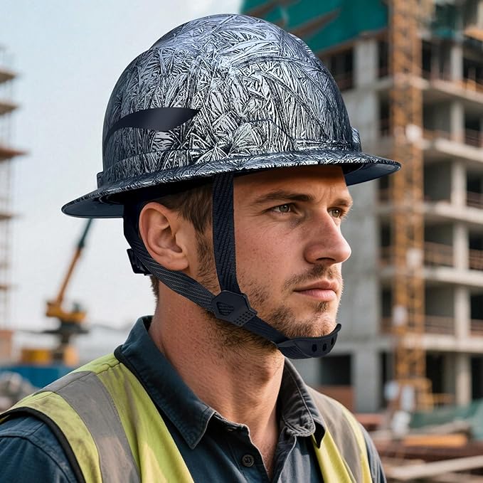 Full Brim Hard Hats ANSI/ISEA Z89.1 Type I Class E Certified 6-Point Suspension Lightweight Vented Adjustable Safety Helmet for Construction Industrial