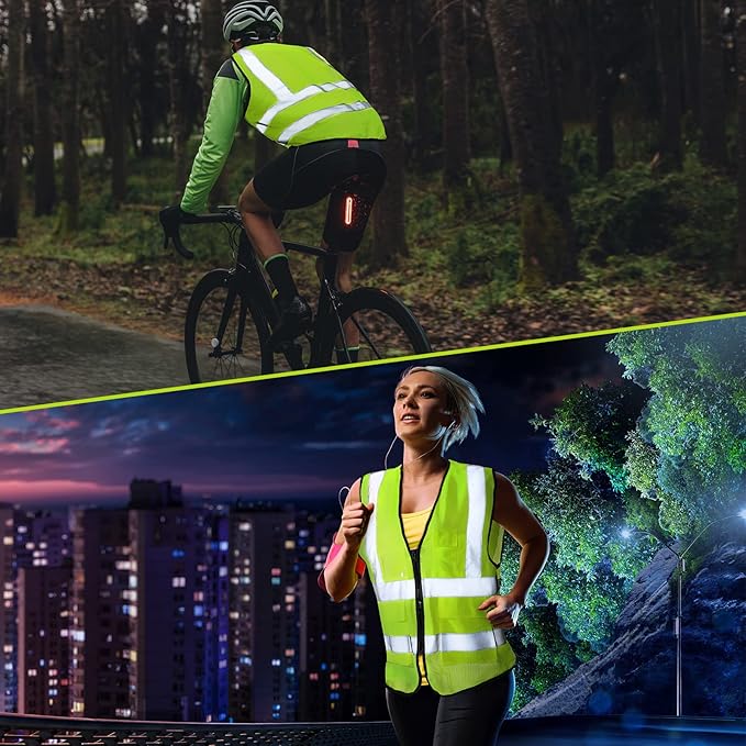 JaGely 30 Pack Reflective Safety Vests with Pockets, High Visibility Mesh Construction Vest for Men Women, Neon Yellow, Size L