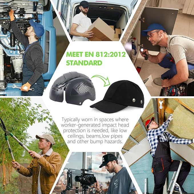 GREEN DEVIL Matrix Lite Series Bump Cap Insert for Baseball Caps EN 812 Universal Safety Bump Hat Insert for Men Women Vented Lightweight