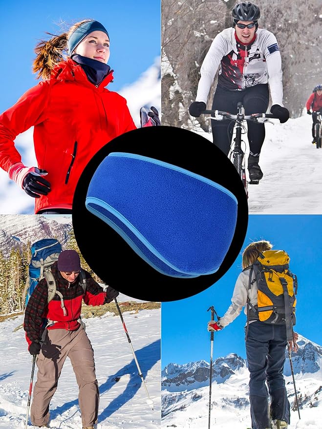 Boao 2 Pieces Ear Warmer Headbands Fleece Earmuffs Winter Ear Covers Running Wicking Ski Sport Headband for Women & Men