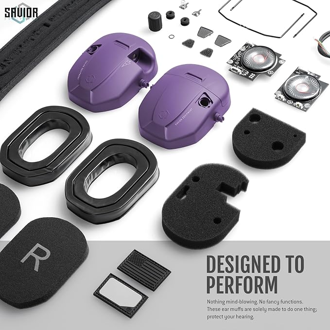 Savior Equipment Apollo Electronic Earmuffs For Shooting w/Gel Ear Pads, 24dB NRR, Noise Cancelling Ear Protection Headset