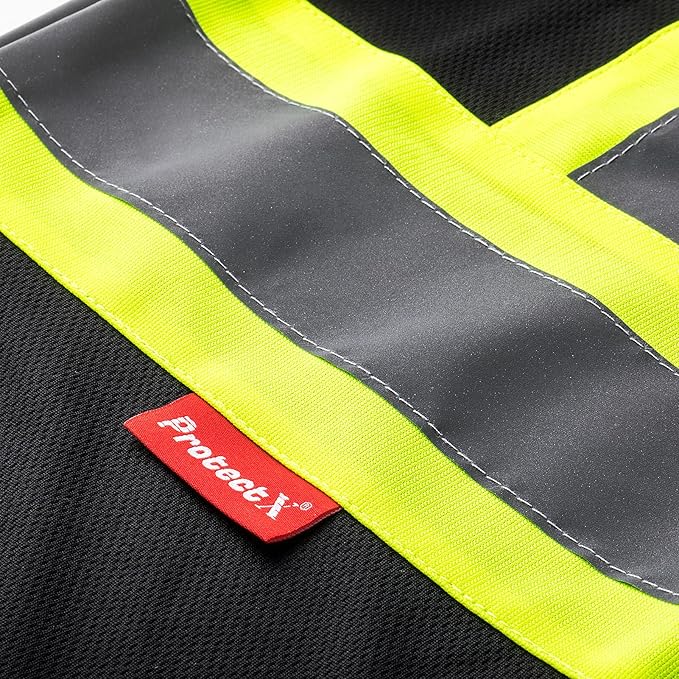 ProtectX Men's High Visibility Heavy Duty Long Sleeve Reflective Safety T-Shirts for Construction, Class 2-3 Type R