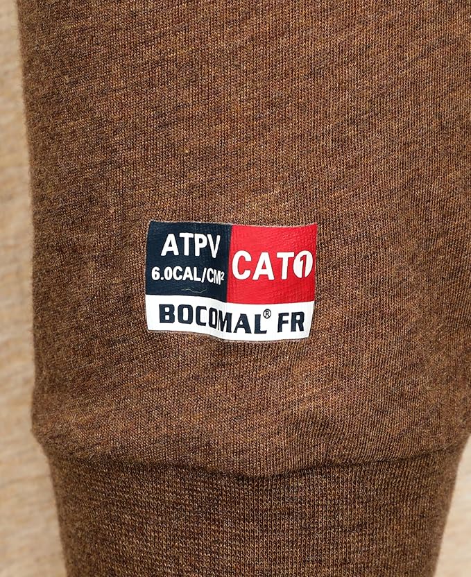 BOCOMAL FR Shirts Two-Tone Crew for Summer 4oz EX Lightweight Flame Resistant Long Sleeve Work T-Shirt Base Layer