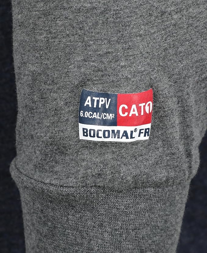 BOCOMAL FR Shirts Two-Tone Crew for Summer 4oz EX Lightweight Flame Resistant Long Sleeve Work T-Shirt Base Layer