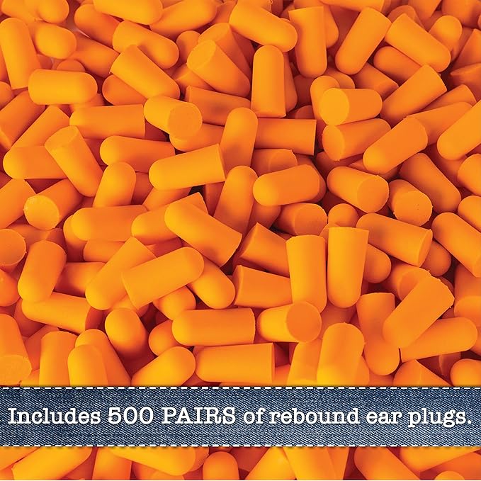 Foam Ear Plugs Dispenser Wall Mount - Bulk Ear Plugs 500 Pair Refillable Station - Foam Hearing Protection Ear Plugs Refill Sound Blocking High Decibel Industrial Safety Disposable Ear Plugs Bulk