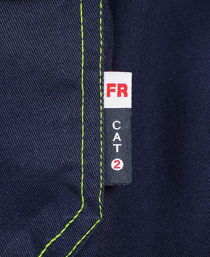 BOCOMAL FR Shirt for Summer Lightweight Vented Mesh Back and Underarm Breathable Flame Resistant Welding Button Down Shirts