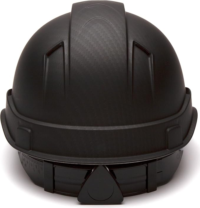 PYRAMEX Ridgeline Cap Style Hard Hat, Vented, 4-Point Ratchet Suspension, Black Graphite Pattern