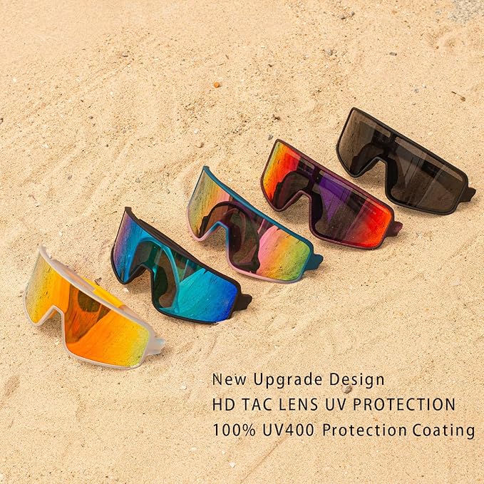 MAXJULI Polarized Sunglasses for Men Women, Windproof Outdoor Sports Cycling Running UV400 Protection Sun Glasses 8121