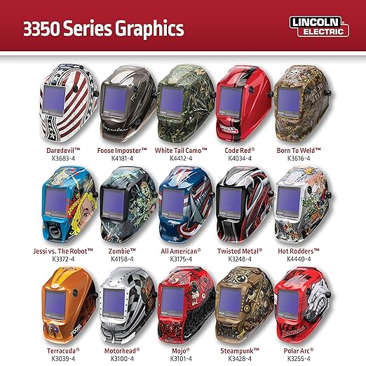 Lincoln Electric K3034-4 VIKING 3350 Auto Darkening Welding Helmet with 4C Lens Technology, Matte Black, extra large