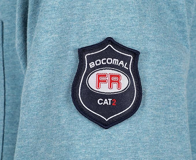 BOCOMAL FR Shirts Lightweight Classic Crew Long Sleeve Fire Resistant Shirt CAT2