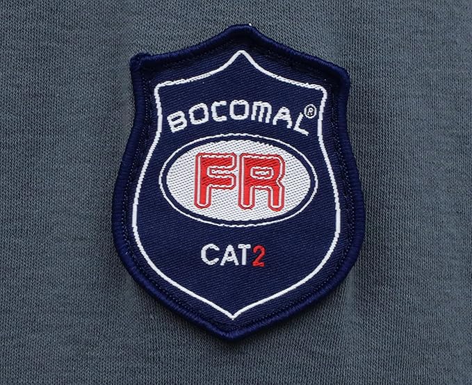BOCOMAL FR Shirts Lightweight Classic Crew Long Sleeve Fire Resistant Shirt CAT2