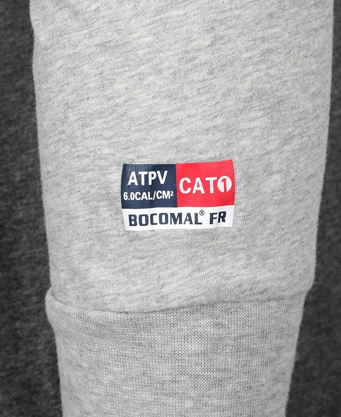 BOCOMAL FR Shirts Two-Tone Crew for Summer 4oz EX Lightweight Flame Resistant Long Sleeve Work T-Shirt Base Layer