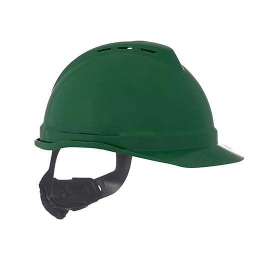 MSA 10034032 V-Gard 500 Cap Style Safety Hard Hat With 6-Point Fas-Trac III Ratchet Suspension | Polyethylene Shell, Self Adjusting Crown Straps - Standard Size in Hi-Viz Green
