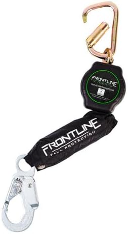 Frontline RPAS Aramid Fiber Web SRL | 6'-12' Single Leg | Steel Snap Hook | Lightweight & Compact | Durable Housing | Quick-Action Brake | 310 lbs Capacity | ANSI & OSHA Compliant (Pack 3)