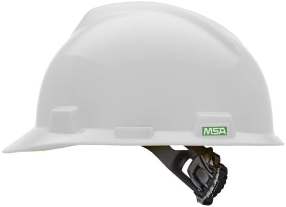 MSA V-Gard Cap Style Safety Hard Hat Suspension | Polyethylene Shell, Superior Impact Protection, Self Adjusting with Crown Straps | 1-Touch Suspension