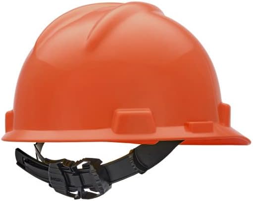 MSA V-Gard Cap Style Safety Hard Hat Suspension | Polyethylene Shell, Superior Impact Protection, Self Adjusting with Crown Straps | 1-Touch Suspension