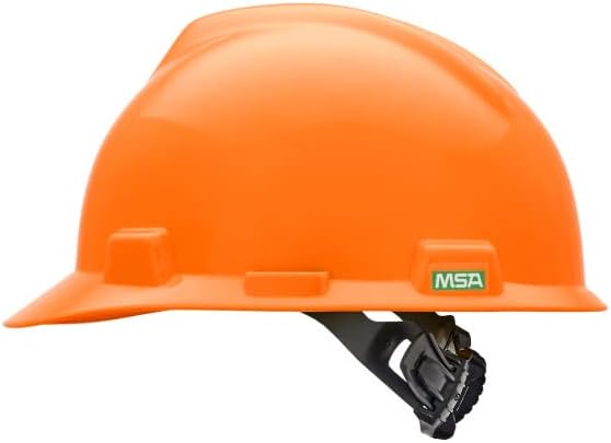 MSA V-Gard Cap Style Safety Hard Hat Suspension | Polyethylene Shell, Superior Impact Protection, Self Adjusting with Crown Straps | 1-Touch Suspension
