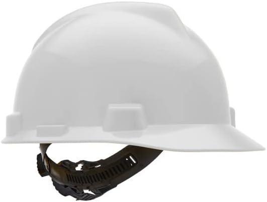 MSA V-Gard Cap Style Safety Hard Hat Suspension | Polyethylene Shell, Superior Impact Protection, Self Adjusting with Crown Straps | 1-Touch Suspension