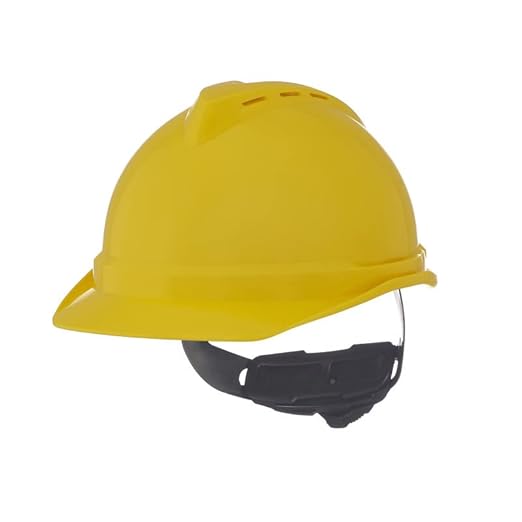 MSA 10034029 V-Gard 500 Cap Style Safety Hard Hat with 6-Point Fas-Trac III Ratchet Suspension | Polyethylene Shell, Superior Impact Protection, Self Adjusting Crown Straps - Standard Size in Yellow