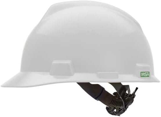 MSA V-Gard Cap Style Safety Hard Hat Suspension | Polyethylene Shell, Superior Impact Protection, Self Adjusting with Crown Straps | 1-Touch Suspension