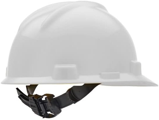 MSA V-Gard Cap Style Safety Hard Hat Suspension | Polyethylene Shell, Superior Impact Protection, Self Adjusting with Crown Straps | 1-Touch Suspension