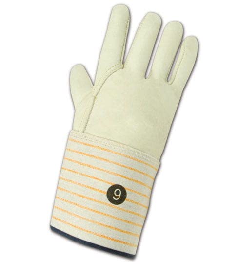 MAGID T6572G9 DuraMaster Lined Standard Cow Grain Full Leather, 9", White (108 Pair)