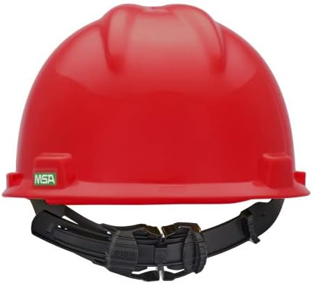 MSA V-Gard Cap Style Safety Hard Hat Suspension | Polyethylene Shell, Superior Impact Protection, Self Adjusting with Crown Straps | 1-Touch Suspension
