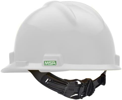 MSA V-Gard Cap Style Safety Hard Hat Suspension | Polyethylene Shell, Superior Impact Protection, Self Adjusting with Crown Straps | 1-Touch Suspension