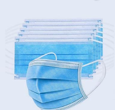 100 PCS 3 Ply Blue Disposable Face Mask Filter Protection Face Masks.