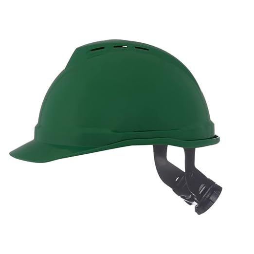 MSA 10034032 V-Gard 500 Cap Style Safety Hard Hat With 6-Point Fas-Trac III Ratchet Suspension | Polyethylene Shell, Self Adjusting Crown Straps - Standard Size in Hi-Viz Green