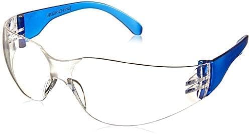 BISON LIFE Clear Lens Color Temple Safety Glasses | One Size, Adult, Youth, Clear Protective Polycarbonate Lens Color Temple, Variety, 24 PAIRS