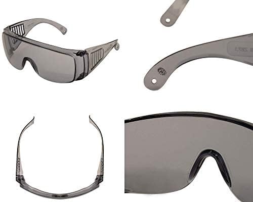BISON LIFE Diamont Vented Over Glasses Safety Glasses | Meets ANSI Z87.1, Impact Resistant Polycarbonate Lens