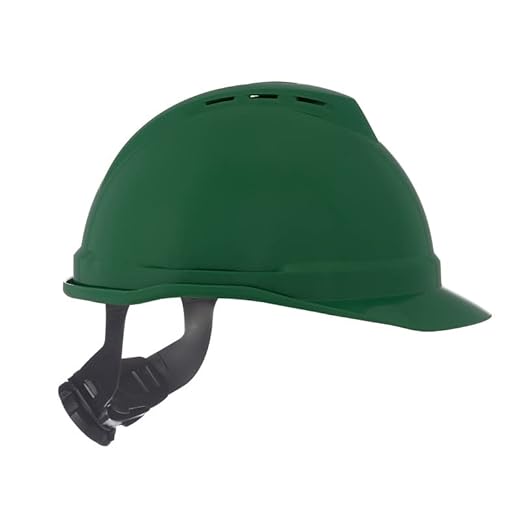 MSA 10034032 V-Gard 500 Cap Style Safety Hard Hat With 6-Point Fas-Trac III Ratchet Suspension | Polyethylene Shell, Self Adjusting Crown Straps - Standard Size in Hi-Viz Green