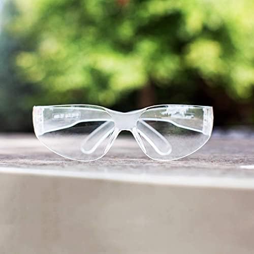 BISON LIFE Clear Lens Clear Temple Safety Glasses | One Size, Adult, Youth, Clear Protective Polycarbonate Lens Clear Temple, Clear, 144 PAIRS
