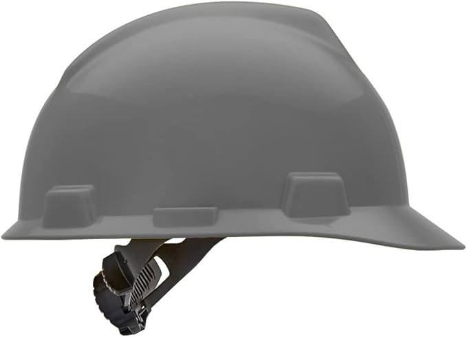 MSA V-Gard Cap Style Safety Hard Hat Suspension | Polyethylene Shell, Superior Impact Protection, Self Adjusting with Crown Straps | 1-Touch Suspension