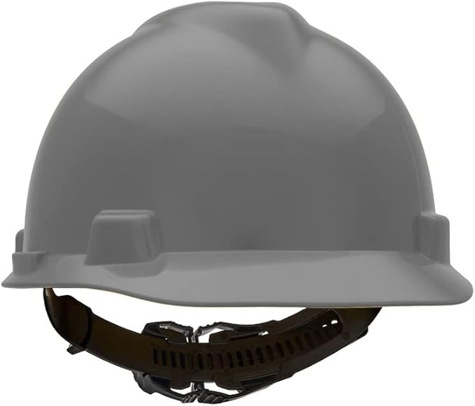 MSA V-Gard Cap Style Safety Hard Hat Suspension | Polyethylene Shell, Superior Impact Protection, Self Adjusting with Crown Straps | 1-Touch Suspension