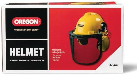Oregon Chainsaw Safety Protective Helmet with Visor Combo Set, Yellow