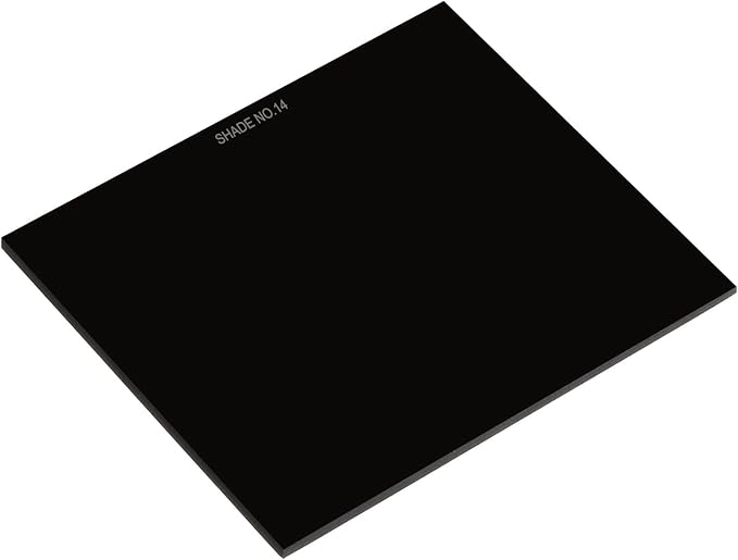 PATIKIL Welding Len Shade 14 Glass 4.33 x 3.54 Inch/110 x 90 mm, Hardened Glass Black Darkening Filter Plates Covers Replacement for Weld Helmet Hood