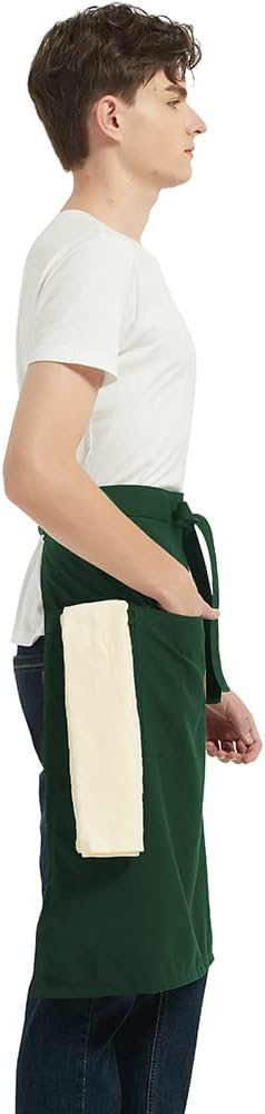 PINDUNCHEF Unisex Two Pocket Bbq Bistro Waiter CookingApron Waterproof Stain Resistant Waist apron