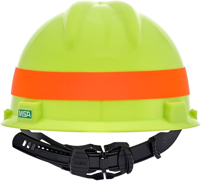 MSA V-Gard Cap Style Safety Hard Hat Suspension | Polyethylene Shell, Superior Impact Protection, Self Adjusting with Crown Straps | 1-Touch Suspension