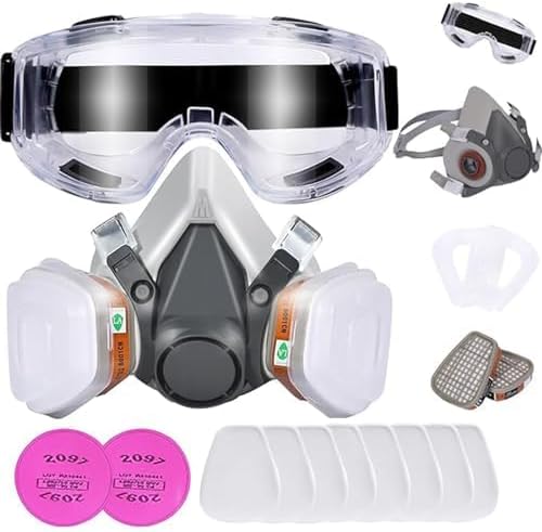Respirator Mask with Filters, Welding Respirator Paint Mask Reusable Gas Mask Full Face Respirator