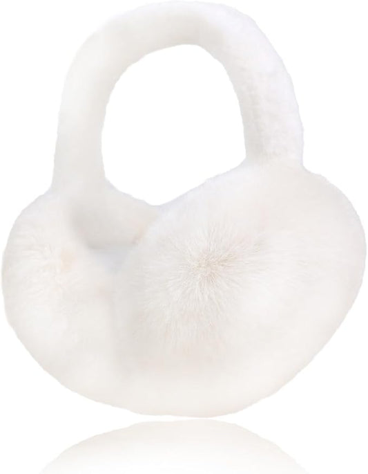 Ear Muffs for Winter Women Men, Adjustable Faux Fur Earmuffs, Fluffy Ear Warmers, Foldable Ear Warmer Earmuffs