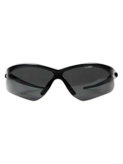 MAGID Wraparound Safety Glasses | Hard Coated Lightweight Sporty Designed Safety Glasses with a Soft TPR Nose Pad and Temple Tips (48 Pair), Black Frame | Grey Lens